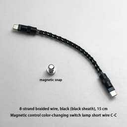 15cm/130cm C-C/USB-C Single Crystal Copper Keyboard Cable Supports 8K Magnetic Controllable Lights for HM Hub Computer Keyboard