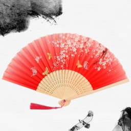 Retro Flower Pattern Home Decoration Elegent Bamboo Folding Fan Chinese Style Painting Handheld Fan Dance Performance Props