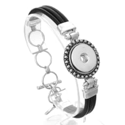 Wholesale 18mm Snap Bracelets High Quality Metal Silver Color Snap Button Bracelet Bangle Adjustable Chain Bracelets