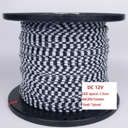 WS2811 LED Strip Lights Black Wire DC5V/12V 10M-100M 1.5cm-10cm Pitch RGB IC Addressable Pixel String Full Color IP67 3Pin
