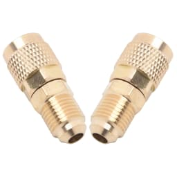 2Pcs Gold Brass Adapter Female 5/16" SAE Male 1/4" SAE Quick Coupling Tools For R410 R32 R22 Air Conditioning Adapter
