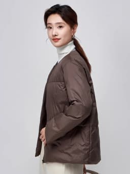 Schinteon Women Down Jacket Simple Solid Color Autumn Winter Warm Outwear Light White Duck Down Coat 2024 New