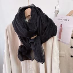 Spring Autumn New Style Long Lace Splicing Versatile Women's Scarf Fashionable Neck Protection Shawl Artistic Cotton Linen Th...