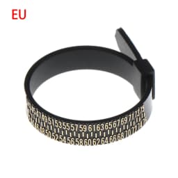 Black Plastic Ring Sizer Measure Sizes 1-17 Finger Gauge Genuine Tester Wedding Ring Band With Magnifier Jewellery Measure Tool
