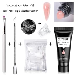 5PCS/Set 20ml Poly Nail Extension Gel Set Soak Off UV LED Acrylic Crystal White Clear Nude Pink Gel Nail UV Construction Gel Kit