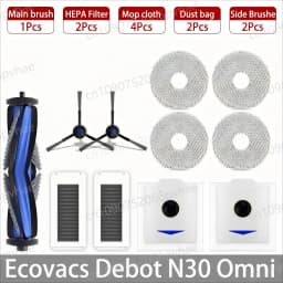 Ecovacs Debot N30 Omni / N30 Pro Omni Robot Vacuum Replacement Part Accessory Main Side Brush Hepa Filter Mop Dust Bag