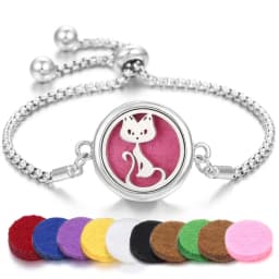 Tree of Life Aromatherapy Bracelet Open Lockets Bangle Essential Oil Diffuser Bracelet Adjustable Chain Bracelet with 10pcs Pads