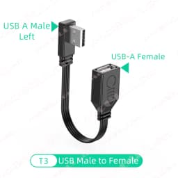 USB Extension Cable Elbow 90 Degree Angle Soft Silicone Flat Cable USB A Male to Female Extension Adapter Cable for Laptop Phone