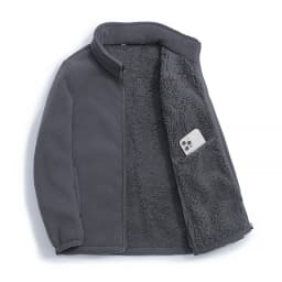 Double-Sided Fleece Lined Casual Fashionable Stand Collar Couple Jacket 2025 New Style Thickened Long Sleeve Zipper Closure