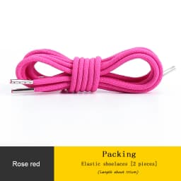 Round Elastic Shoelaces for Sneakers Metal Head Shoe Laces Outdoor Leisure Shoelace for Women Man Shoestrings Accessories 1 Pair