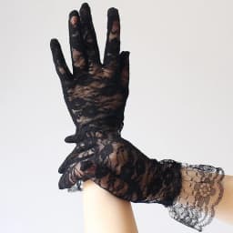 New Lace Full Finger Party Short Gloves For Women Girls Kids Black Solid Knitted Mittens Outdoor Dance Dress Up Bride's Gloves