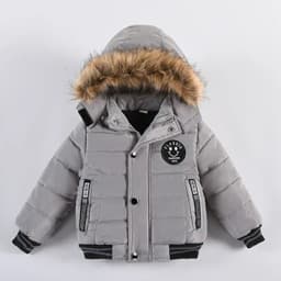 New Keep Warm Baby Coat Autumn Winter Boys Jacket Hooded Zipper Fashion Fur Collar Boys Outerwear 2 3 4 5 6 Years Kids Clothes