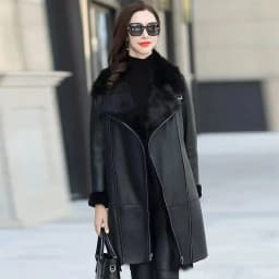 Oversized 6XL Thicken PU Leather Jacket Women's 2026 Winter Warm Faux Mink Fur Coat Female Loose Windproof Parka Long Overcoat