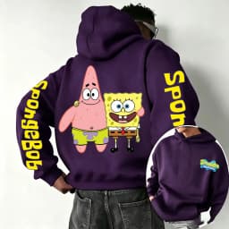 SpongeBob SquarePants and Patrick Star Cartoon Anime 2026 New Spring and Autumn Men's and Women's Fashion Hooded Sports Hoodies