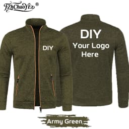 Custom DIY Logo Men's Thicker Sweatshirts Half Zipper Jacket Pullover for Male Hoody Man Hoodies Autumn Turtleneck Sweaters