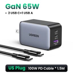 UGREEN 65W GaN Charger Quick Charge 4.0 3.0 Type C PD Fast Phone Charger USB Charger For Macbook Pro Laptop iPhone 17 15 15 Pro