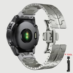 26 22mm QuickFit Metal Strap For Garmin watch Fenix 5/5X/5XPlus/6/6X/6XPro/7x Titanium Color Stainless Steel Band Forerunner 945