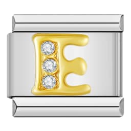 Hapiship Shiny CZ 26 Letters A-Z Italian Charms Gold Plated 9mm Stainless Steel Modular Bracelet DIY Jewelry DJ2479