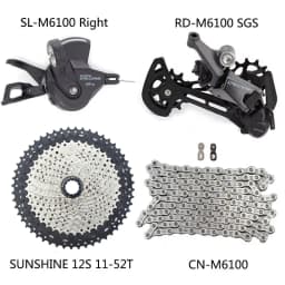 Shimano Deore M6100 1x12 Groupset M6100 Derailleurs MTB Mountain Bike 12S Shift Lever Chain Sunshine HG Cassette 52T 50T 46T 12V