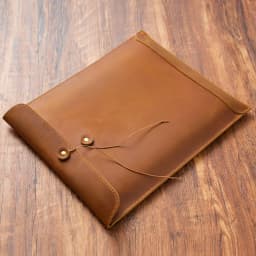 OEM ODM Vintage Crazy Horse Leather A4 Portfolio Bag Size Real Cowhide Leather Padfolio Bag Leather File Storage Bag File Pocket