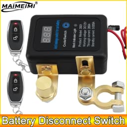  Battery Master Switch with Remote 12V Battery Master Disconnect Switch Heavy Duty Car Battery Kill Switch, 240A 433MHz Anti-th