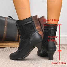 White Women's Kitten Heel Ankle Boots Elegant Lace Embroidery Booties Autumn Fashion Lace-up Short Boots Size36-43 Bottes Femmes