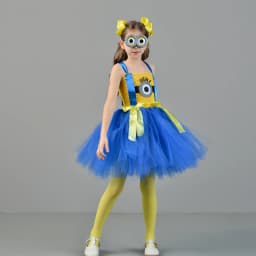 Big Eyes Mini Yellow Man Costumes for Baby Girls Anime Cartoon Characters Cosplay Dresses for Kids Birthday Outfit Party Clothes