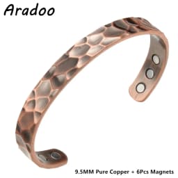ARADOO Vintage Style Pure Copper Cuff Bracelets with 3500 Gauss Neodymium Magnetic Therapy Bangle Jewelry Gifts