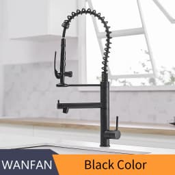 Black Kitchen Faucet Chrome Brass Tall Kitchen Faucet Mixer Sink Faucet Pull Down Spray Single Handle Swivel Spout Mixer Taps
