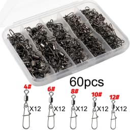 100pcs/box Swivel Snap Connector Pin Rolling Ring Fishing Tackle Buckle Hook Lure Kit Wire Connection 50pcs- 100pcs Bearing Gear