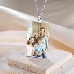 Print Photo Necklace Personalized Custom Gift For Men Woman Couple Family Father Chain Stainless Steel Memorial Souvenir Jewelry