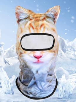 3D Cat Animal Ski Balaclava Ski Mask with Ears,Suitable for Music Festivals,Raves,Ski,Halloween or Party Outdoor