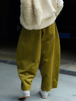 [EAM] High Elastic Waist Green Corduroy Wide Leg Pants New Loose Fit Trousers Women Fashion Tide Spring Autumn 2026 1DF21930