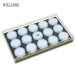 Transparent Loose Diamond Storage Box Acrylic Lid Gemstone Display Container Case Round Pearl Gem Jars Insert Holder Collector