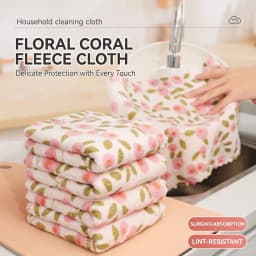 5/20/30pcs Floral Kitchen Towels Thick Absorbent Hand Towels for Kitchen Bathroom Car Cleaning, Quick-Dry Reusable Soft Cloth