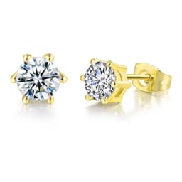 Earrings For Women 6 Claws Clear Zircon Stud Earring for Female Male Various Size Crystals Ear Accessories Earing Jewellry E035