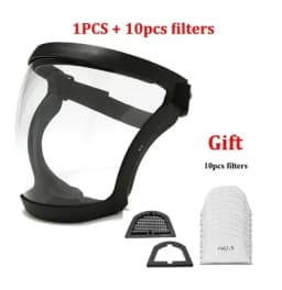 Dustproof PM2.5 Replaced Filters For Transparent Protective Full Face Shield Windproof Anti-Dust Mask Anti-splash Safety Glasses