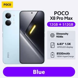 Global Version POCO X8 Pro Max 5G Smartphone Dimensity 9500s 6.83'' 1.5K 120Hz Display 100W HypeCharge 8500mAh battery NFC