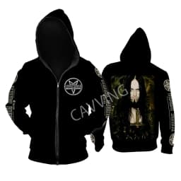 New Fashion Printed DIMMU BORGIR Loose Metal Rock Zipper Hoodies Gothic Top Harajuku Cotton Unisex Clothing V2