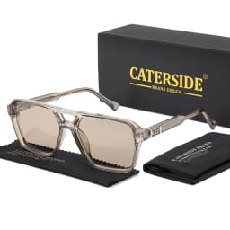 CATERSIDE Fashion Punk Sunglasses Men Square Frame Flat Top Double Bridge High Quality Sun Glasses Women Party Festival Gifts