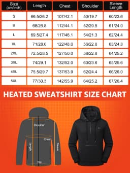 26 Zone Heated Sweatshirt for Men Women Fast Heating USB Constant Temp Hoodie Machine Washable Windproof for Commute Outdoor
