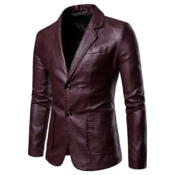 2026 Men Slim Autumn New Causal Vintage Leather Jacket Coat Men Design Motorcycle Biker Zipper Pocket PU Leather Jacket Coat