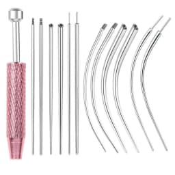 Stainless Steel Titanium Curved Piercing Taper Tool Earring Applicator Professional Puncture Straight/Curved Pole Earring Tool