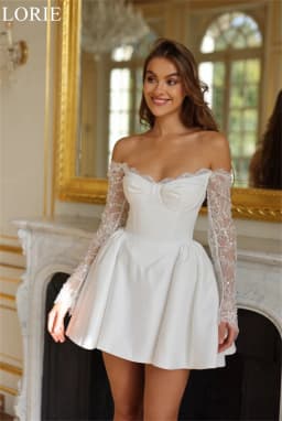 LORIE Elegant Short Wedding Dresses Strapless A-Line Ruffles Lace Appliques Beading Pleated 2025 Mini Sexy Bridal Gown Customize