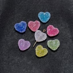 4pcs Shiny Hearts Shape Resin Pendant Charms for Earrings Necklace Jewelry Making Diy Supplies Accessories Phone Case Decoration