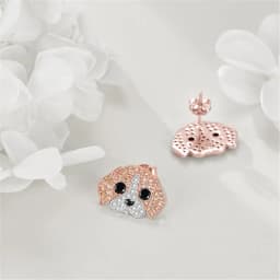 Cute Girl Cat Stud Earrings Exquisite Women's Earrings Fashion Accessories Party Jewelry Full Rhinestone Stud Earrings Girl Gift