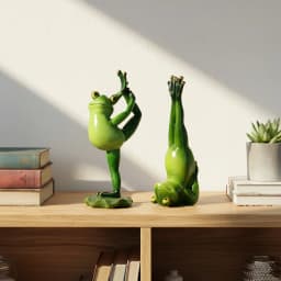Meditation Gift Yoga Frog Figurines Lotus Pose Headstand Splits Prayer Pose Zen Animal Statue Bookshelf Decorations Shelf