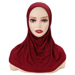 Instant Jersey Hijab Premium Stretch Jersey Headscarf Pre-Sewn Quick Hijab for Muslim Women No Tie Comfortable Hijab for Daily