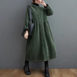 plus Size Casual Slimming Autumn Winter Fce Long Sve Vintage Loose Velvet Women's Jaet Thiened Cotton Double Collar