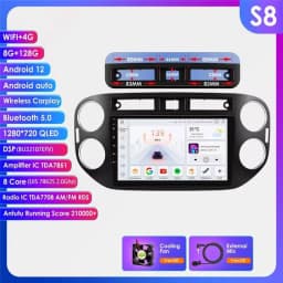 Hizpo 2 Din Android Auto Radio For VW Volkswagen Tiguan 1 NF 2006-2016 Carplay Car Multimedia GPS 2din Autoradio Head Unit Navi